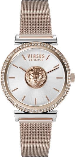 VERSUS Versace Brick Lane Mesh Strap Watch, 34mm